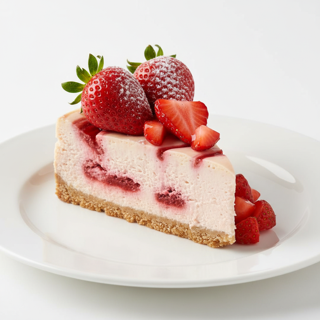Cheesecake de Fresa con fresas frescas