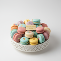 Macarons franceses en colores pastel