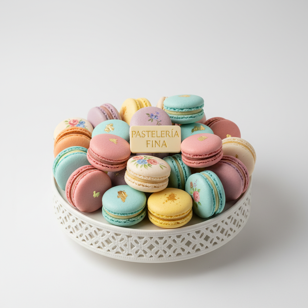 Macarons franceses en colores pastel